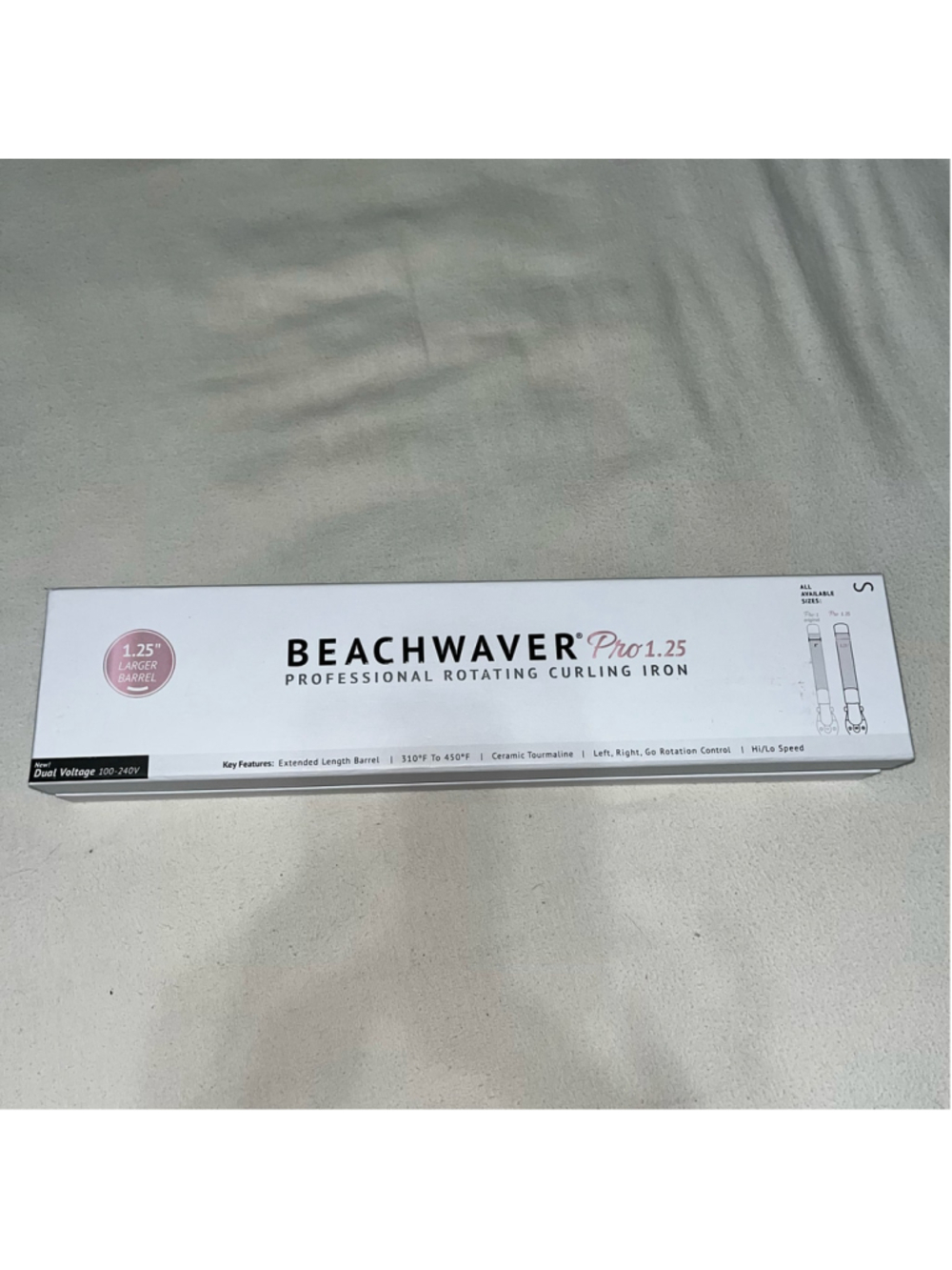 Beachwaver Pro 1.25 Professional Rotating Curling Iron Silver w/ Original Box